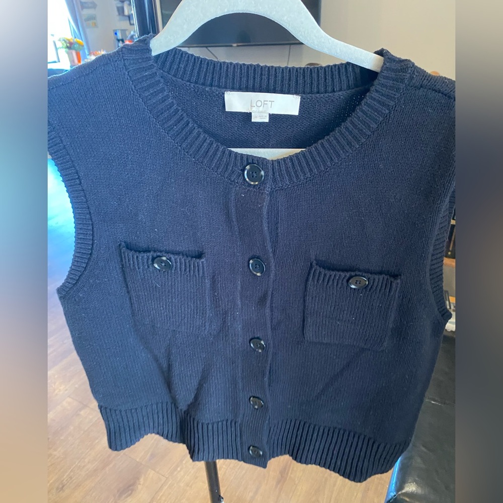 LOFT Women's Navy Sweater Vest
